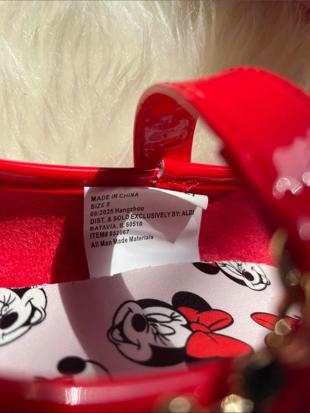 Disney Red Girls Heart Bow Mary Jane Shoes